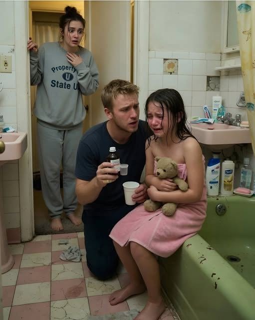 My five-year-old daughter always bathed with my husband.