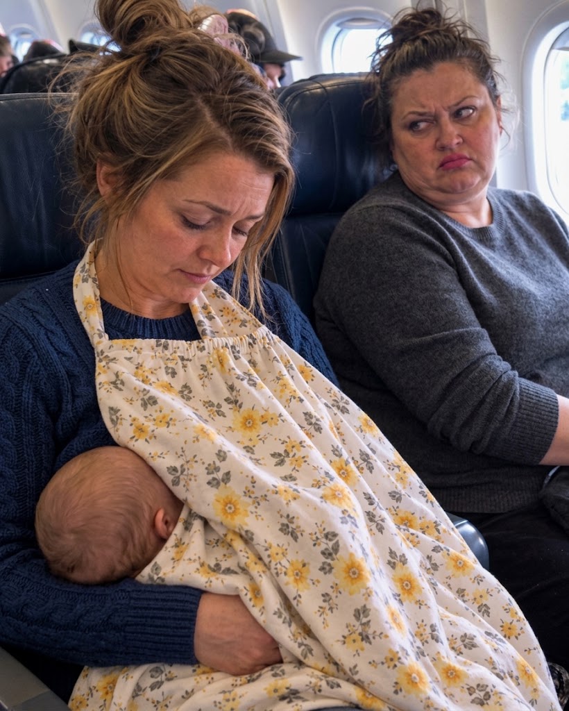 I Was Breastfeeding My 5 Month Old Baby When the Woman Sitting Next to Me on the Plane Said, .Lock Yourself in the Toilet… Then My Older Daughter PUT Her in Her Place…..